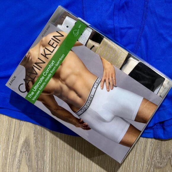 Men's M Calvin Klein 3 Pack Boxer Briefs Viscose Blend Fabric Made From Bamboo - Picture 2 of 11